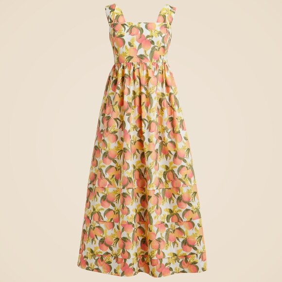 NWT J Crew Squareneck Midi Dress in Cotton Poplin  Size 6 Tall - Picture 1 of 3